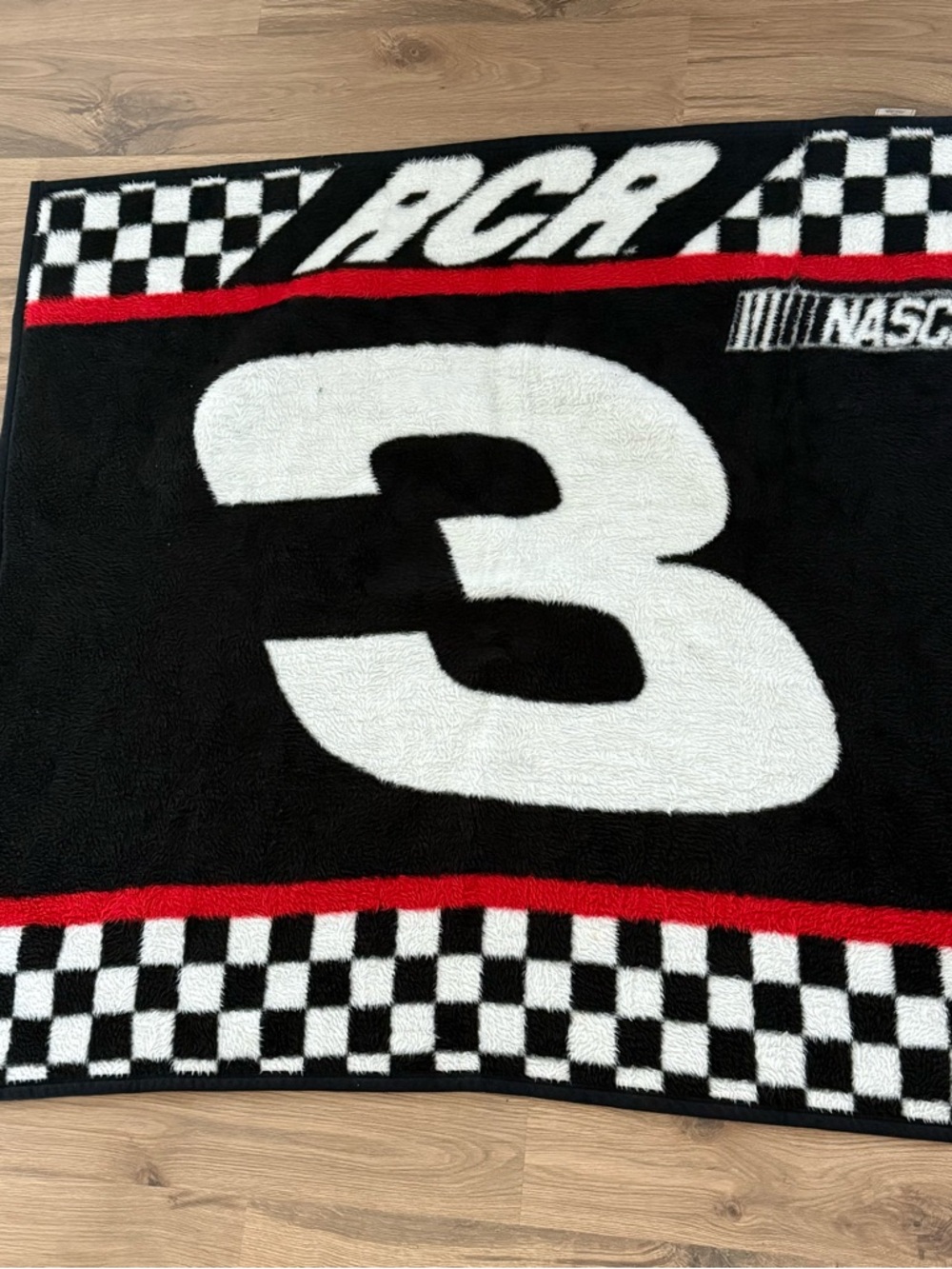 Vintage Biederlack Dale Earnhardt #3 Blanket Throw 54x50 Nascar RCR Made In USA